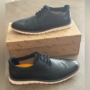 Mix No. 6 Black Leather Derby Shoes with Cream Contrast Sole